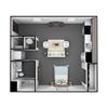 0 Bedroom, 1 Bathroom 566 SF